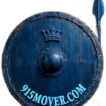 915Mover.com brand image - blue shield with crown and 915MOVER.COM text, El Paso movers